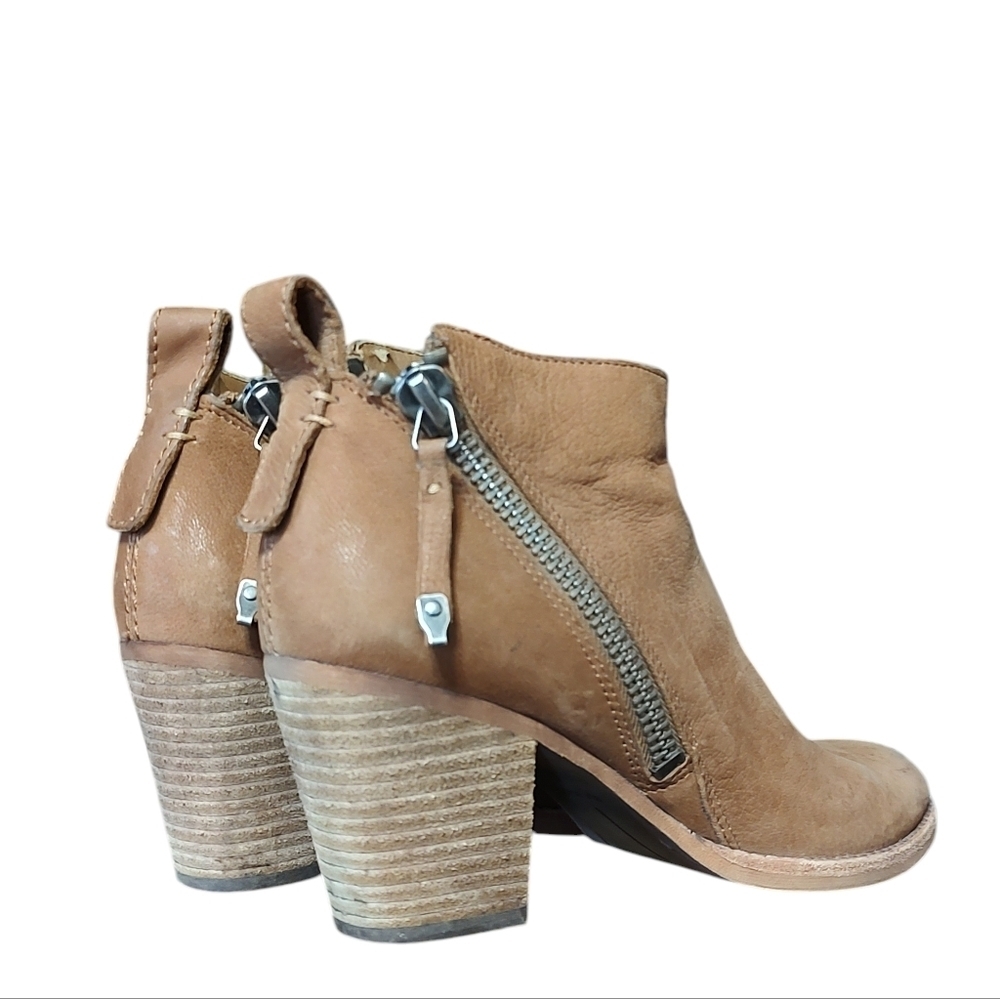 Dolce Vita Calfskin Mocha Mousse Ankle Booties